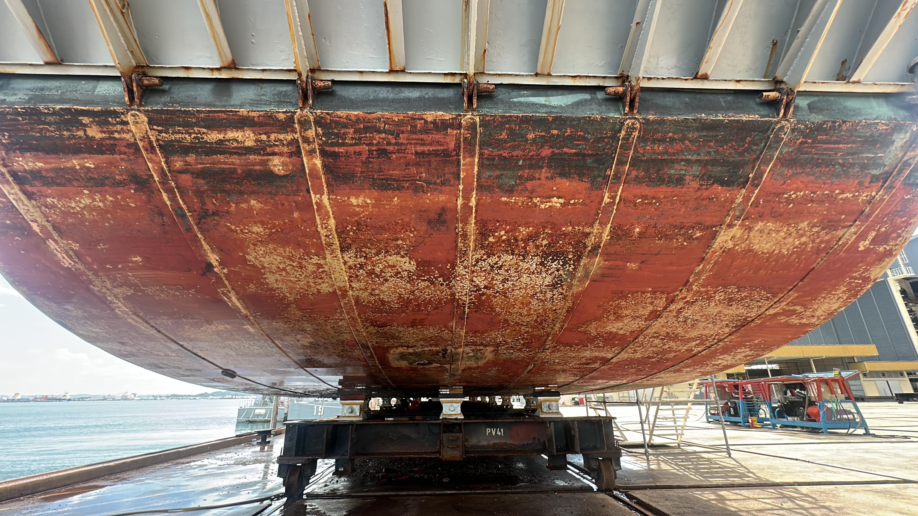 Ship hull after cleaning